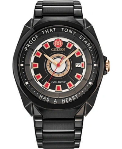 Citizen Marvel By  Tony Stark "i Love You 3000" Black Stainless Steel Bracelet Watch 43mm