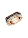 Boucheron Women's Quatre Classique 18k Yellow, White & Rose Gold & Diamond Stacked Ring