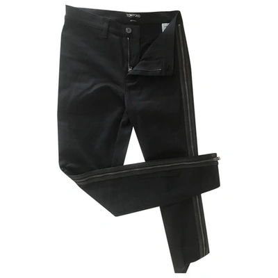 Pre-owned Tom Ford Straight Trousers In Black
