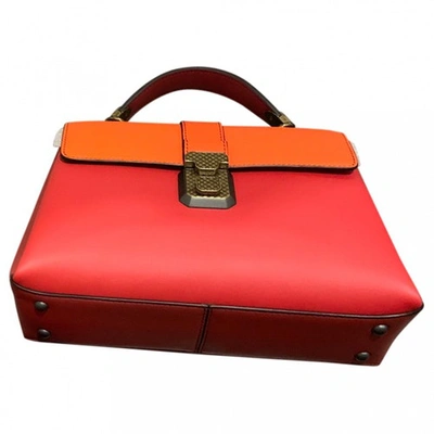 Pre-owned Bottega Veneta Piazza Leather Handbag In Red