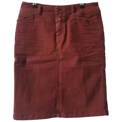Pre-owned Closed Mid-length Skirt In Red