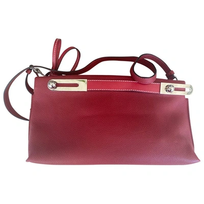 Pre-owned Loewe Missy Leather Crossbody Bag In Burgundy