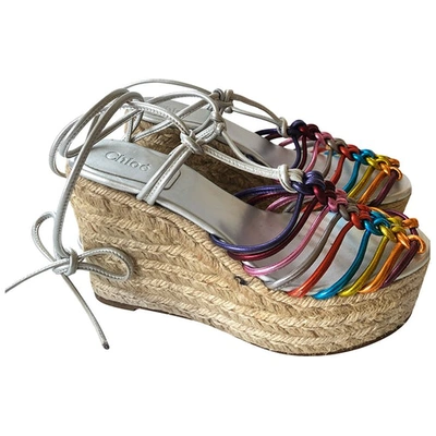 Pre-owned Chloé Sandal In Metallic