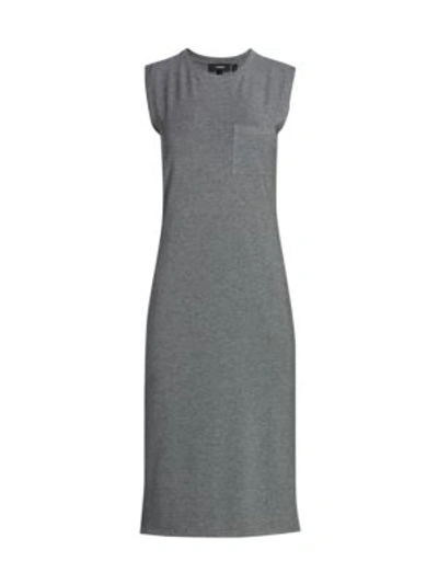 Theory Muscle T-shirt Dress In Melange Grey