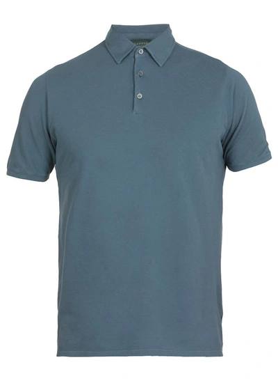 Zanone Cotton Polo Shirt In Blue