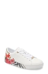 Ted Baker Women Lennes Samba Print Trainer Colour: Ivory In Ivory/ Pink Print Leather