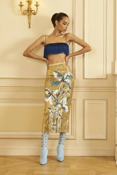 Georges Hobeika Embroidered Top And Pencil Skirt