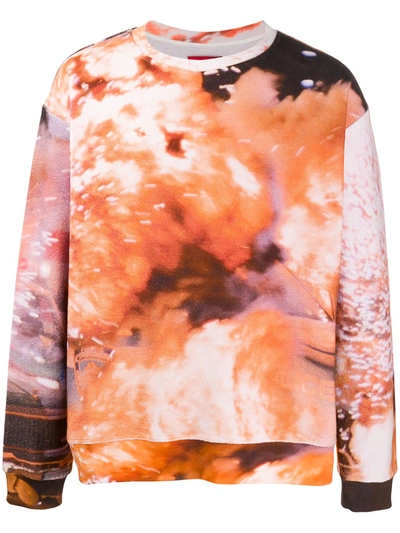 424 Cotton Abstract Print Jumper In Orange