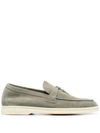 Loro Piana Summer Charms Walk Suede Loafers In Green