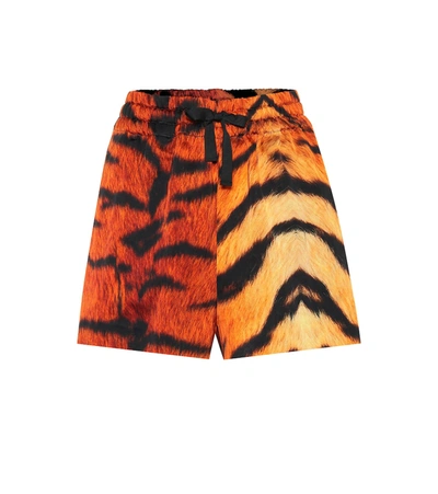 Dries Van Noten Tiger-print Drawstring Shorts In Design A