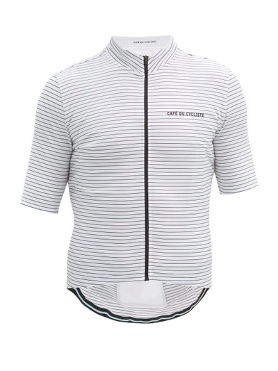 Cafe Du Cycliste Fleurette Mesh-jersey Cycling Top In White