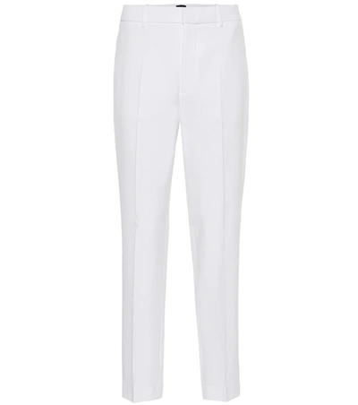 Joseph Coman Cropped Crepe Tapered Pants In White