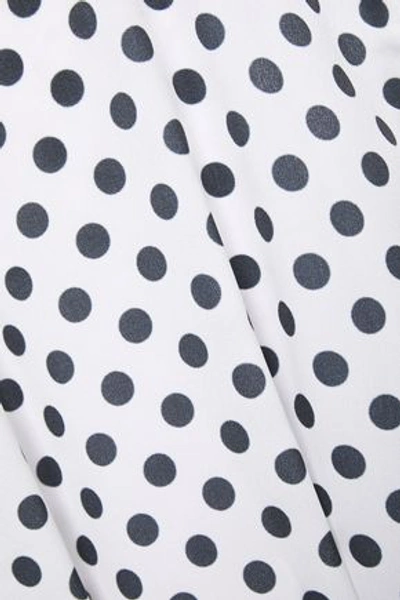 Each X Other Asymmetric Belted Polka-dot Crepe De Chine Dress In Off-white