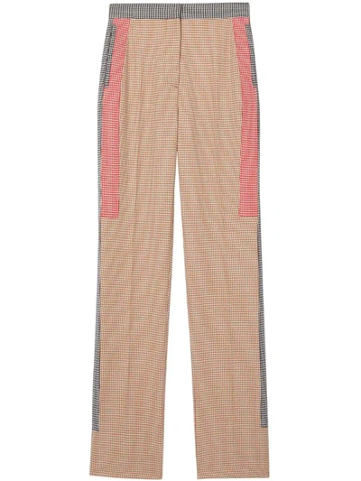 Burberry Houndstooth Check Tailored Trousers In Orange