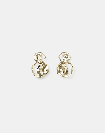 Lafayette 148 Sculptural Wave Stacked Disc Earring In Yellow