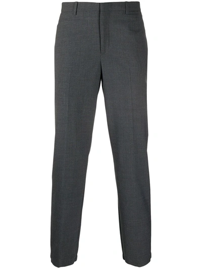 Neil Barrett Cropped Mid-rise Tailored Trousers In Grey