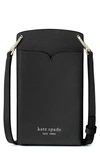 Kate Spade Spencer Leather Phone Crossbody Bag In Black