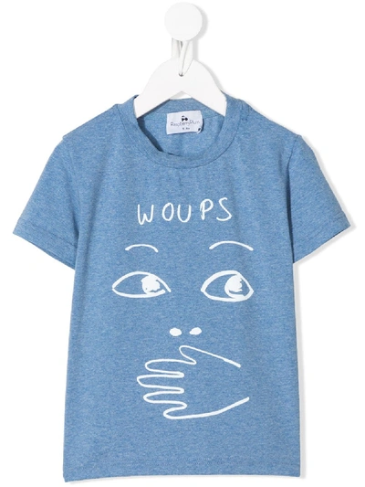 Raspberry Plum Teen Woups Print T-shirt In Blue