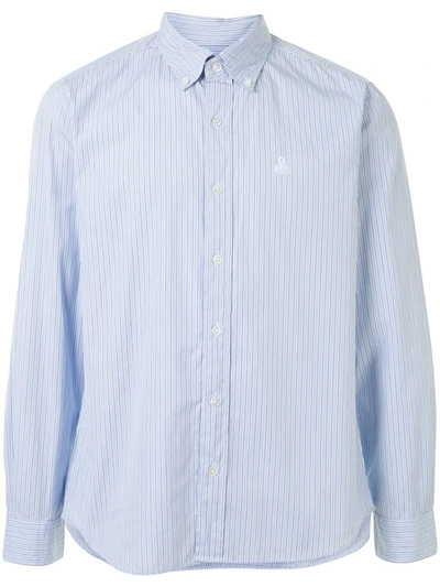 Sophnet Striped-print Long-sleeved Shirt In Blue