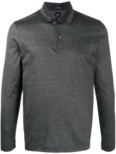 Hugo Boss Contrast Collar Polo Shirt In Black