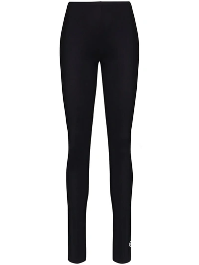 Mm6 Maison Margiela Logo-print High-waist Leggings In Black