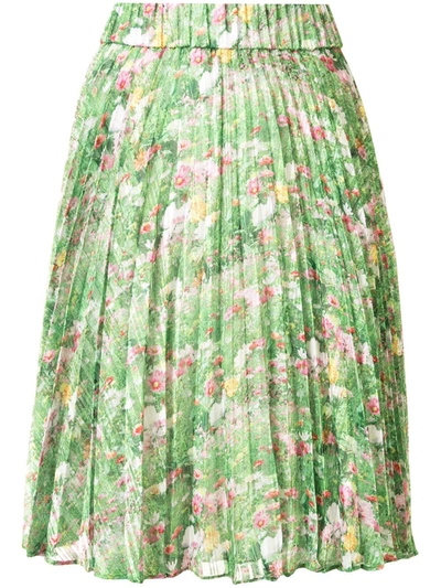 Romance Was Born Lacy Gardens Pleated Skirt In Green