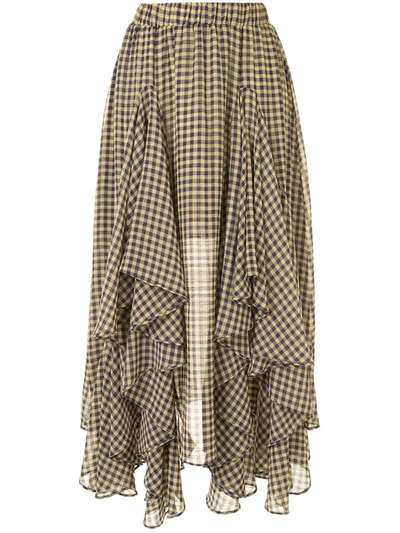 Romance Was Born Vichy Print Skirt In Yellow