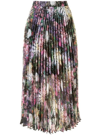 Romance Was Born Montmartre Flowers Pleated Skirt In Multicolour
