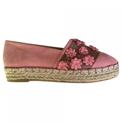 Pre-owned Elie Saab Pink Suede Espadrilles