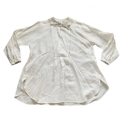 Pre-owned Max Mara Linen Tunic In White