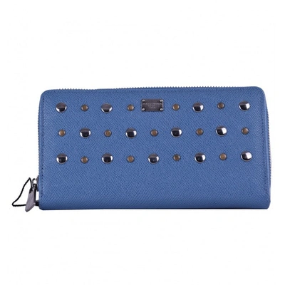 Pre-owned Dolce & Gabbana Leather Wallet In Blue