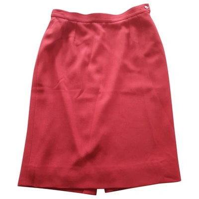 Pre-owned Saint Laurent Wool Mid-length Skirt In Burgundy