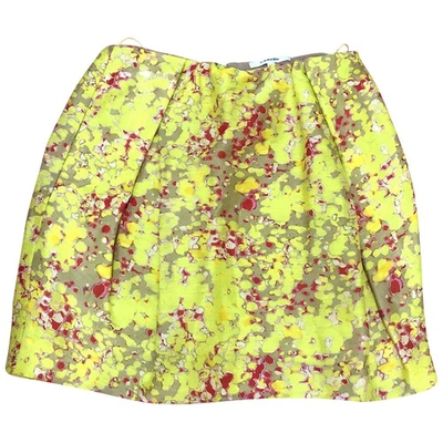 Pre-owned Carven Linen Skirt In Yellow