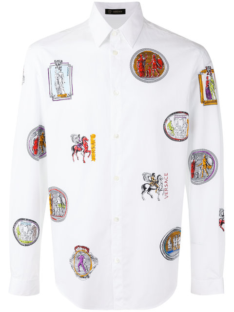 Versace Logo Print Shirt | ModeSens