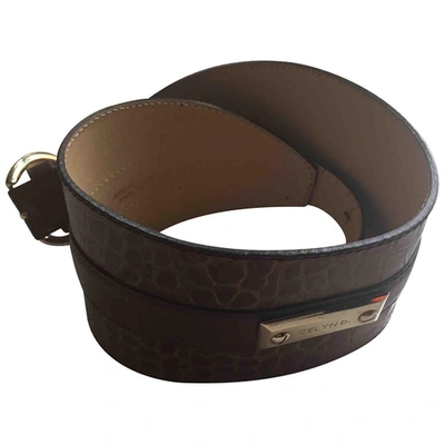 Pre-owned Elisabetta Franchi Leather Belt In Brown