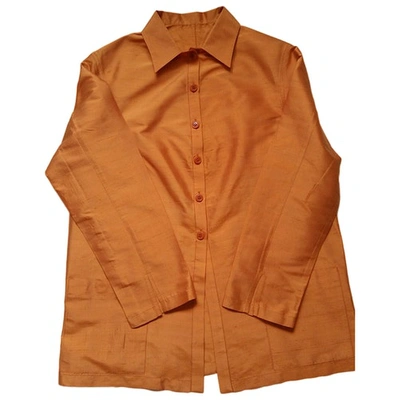 Pre-owned Burberry Silk Jacket In Orange