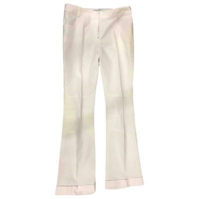 Pre-owned Dior Large Trousers In White