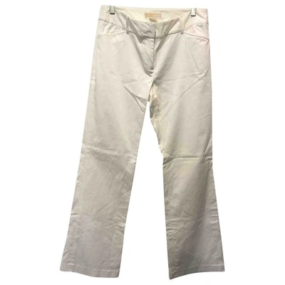 Pre-owned Michael Kors Straight Trousers In White