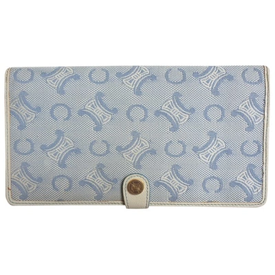Pre-owned Celine Cloth Wallet In Blue