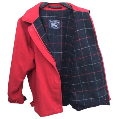 Pre-owned Burberry Wool Short Waistcoat In Red