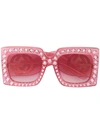 Gucci Hollywood Forever Crystal Embellished Oversized Sunglasses In Pink
