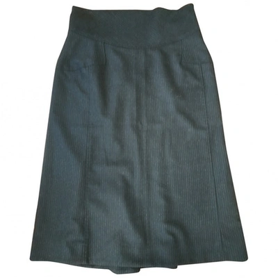 Pre-owned Alberta Ferretti Wool Maxi Skirt In Black