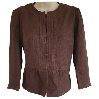 Pre-owned Valentino Linen Short Waistcoat In Brown