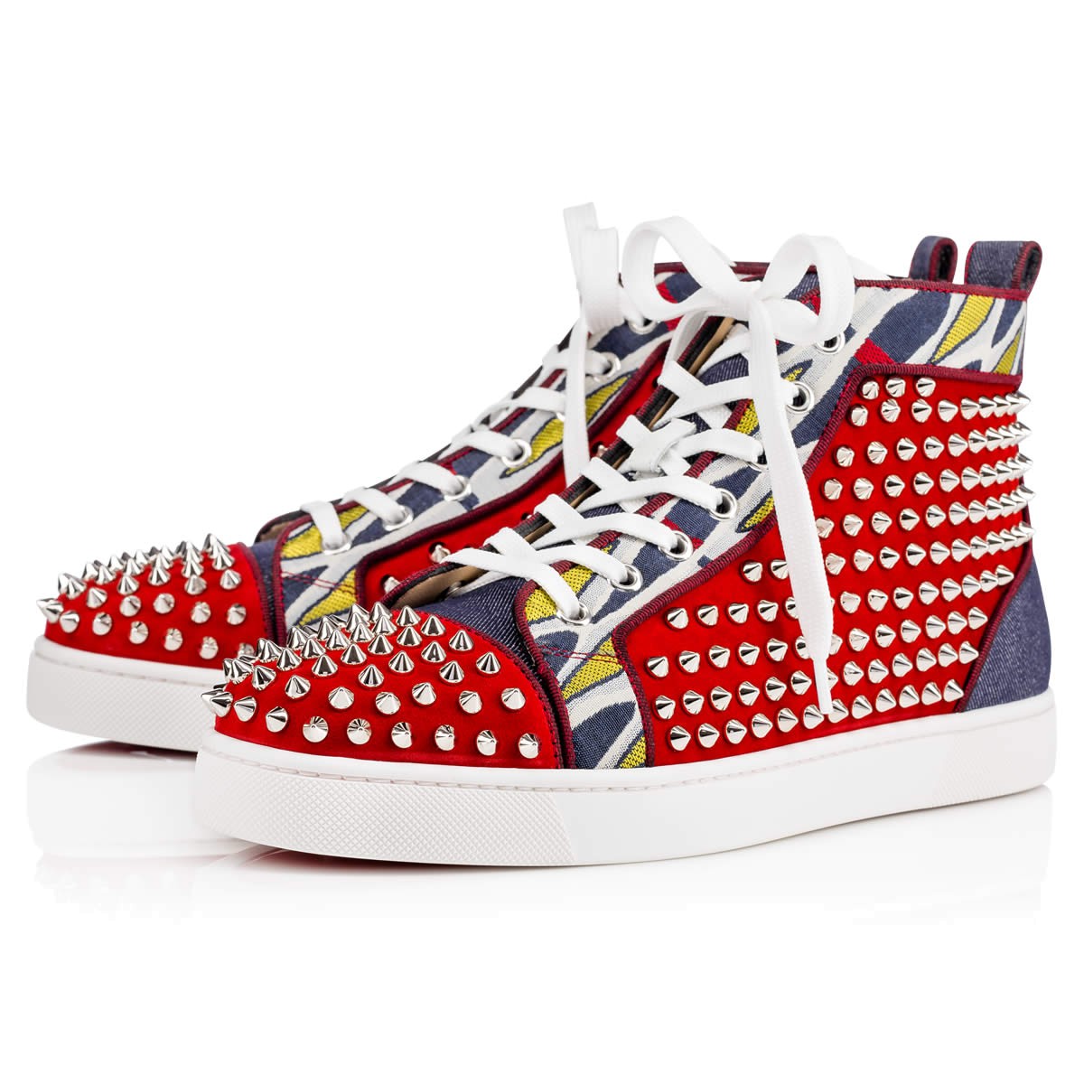 christian louboutin mens red spikes