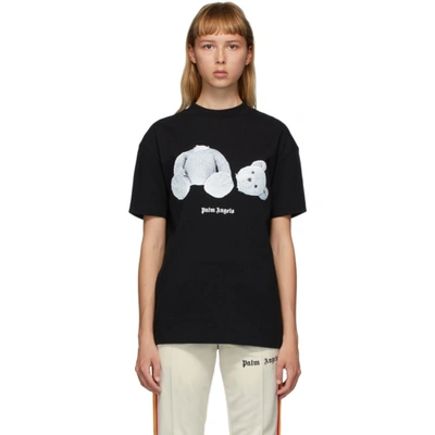 Palm Angels Black Ice Bear T-shirt In Black/white