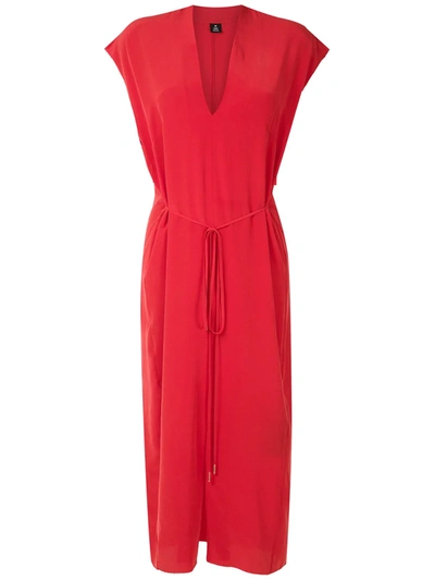 Osklen V-neck Midi Dress In Red
