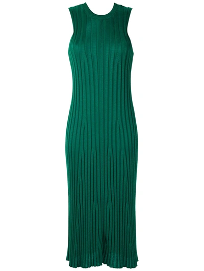 Osklen Ribbed Knit Midi Dress In Green