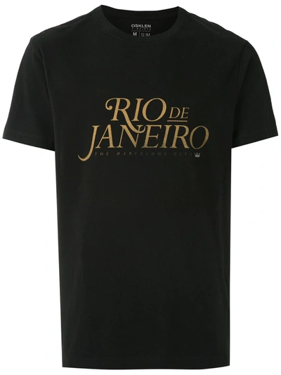 Osklen Rio De Janeiro Print T-shirt In Black