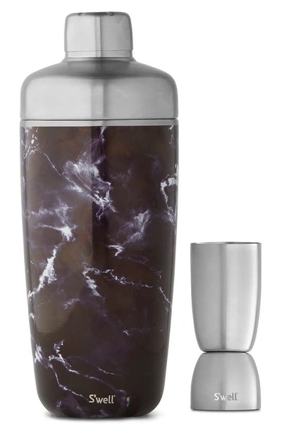 S'well Black Marble 8-ounce Cocktail Shaker Set