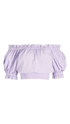 Alice And Olivia Alice + Olivia Caprina Off-the-shoulder Smocked Top (61% Off) Comparable Value $330 In Lavender